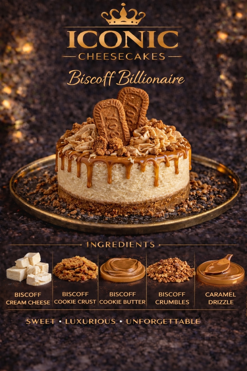Biscoff Billionaire 4” Cheesecake