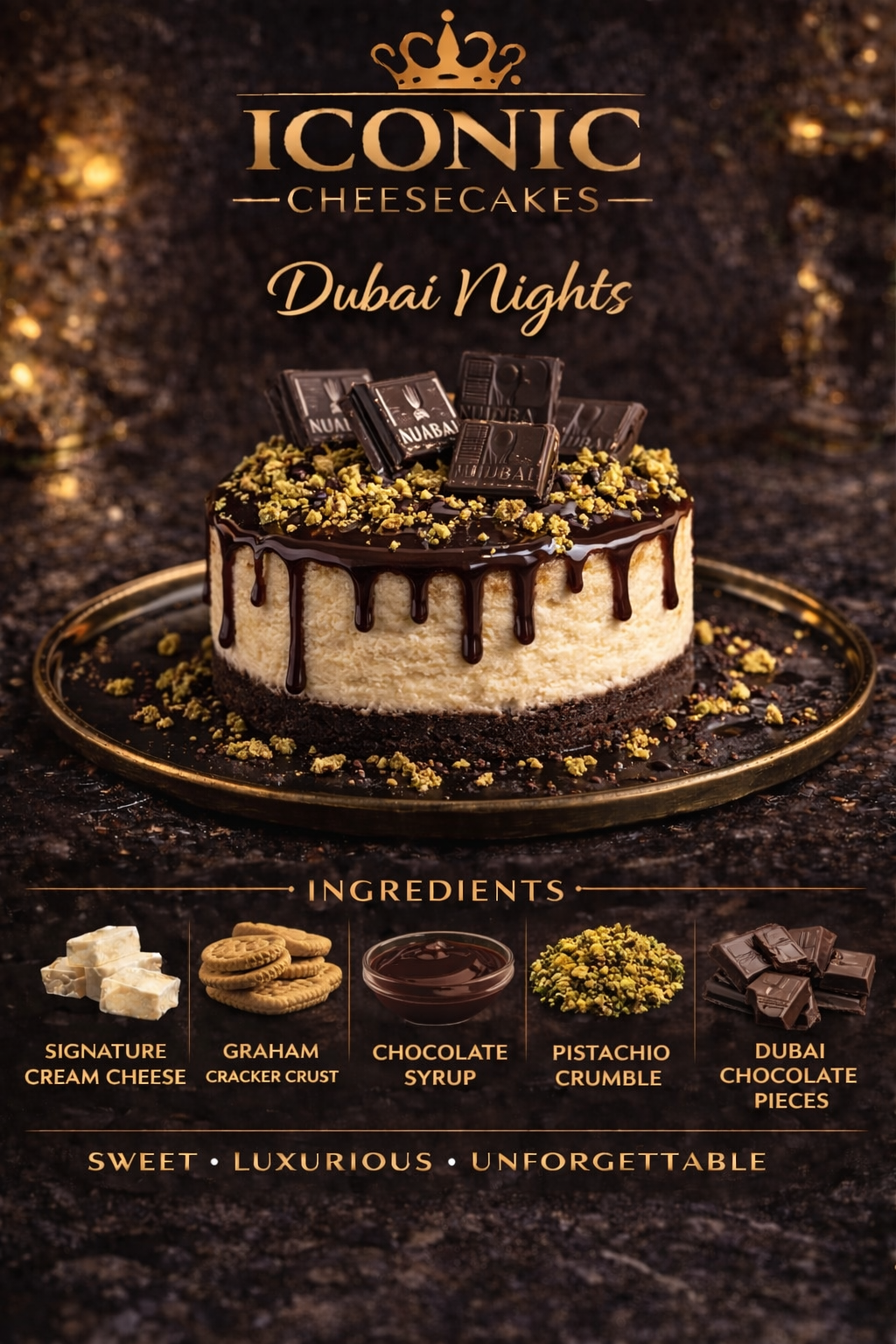 Dubai Nights 4” Cheesecake“Dubai Chocolate”