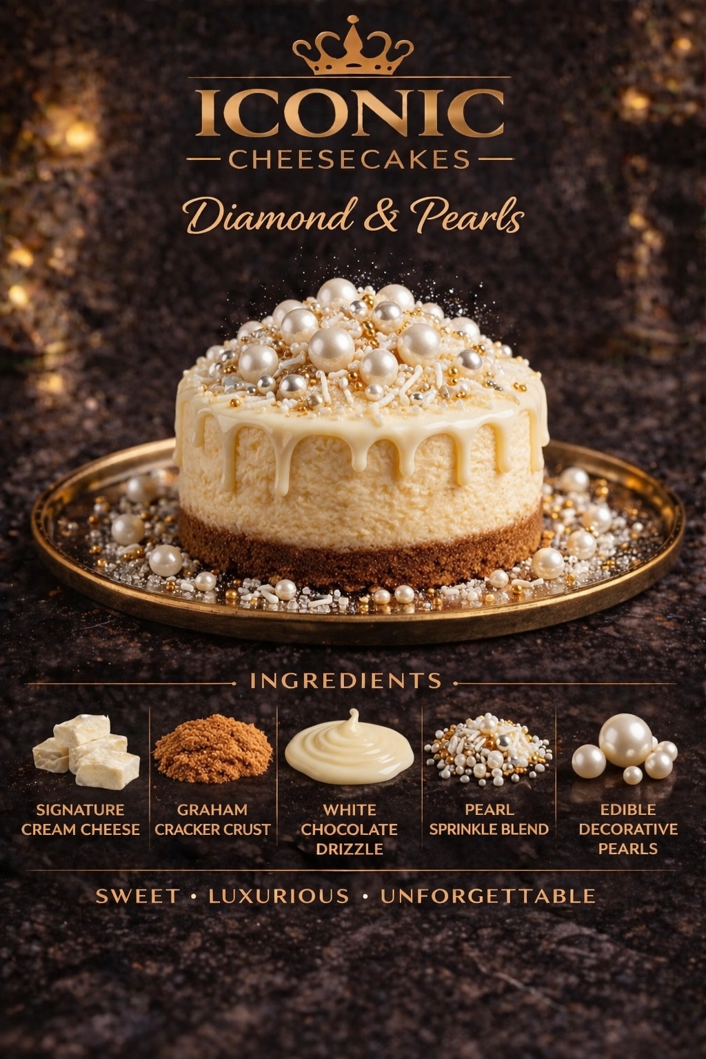 Diamonds & Pearls- 4” Cheesecake